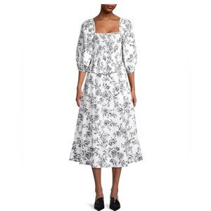 Rachel Parcell Floral Smocked Puff-Sleeve Set